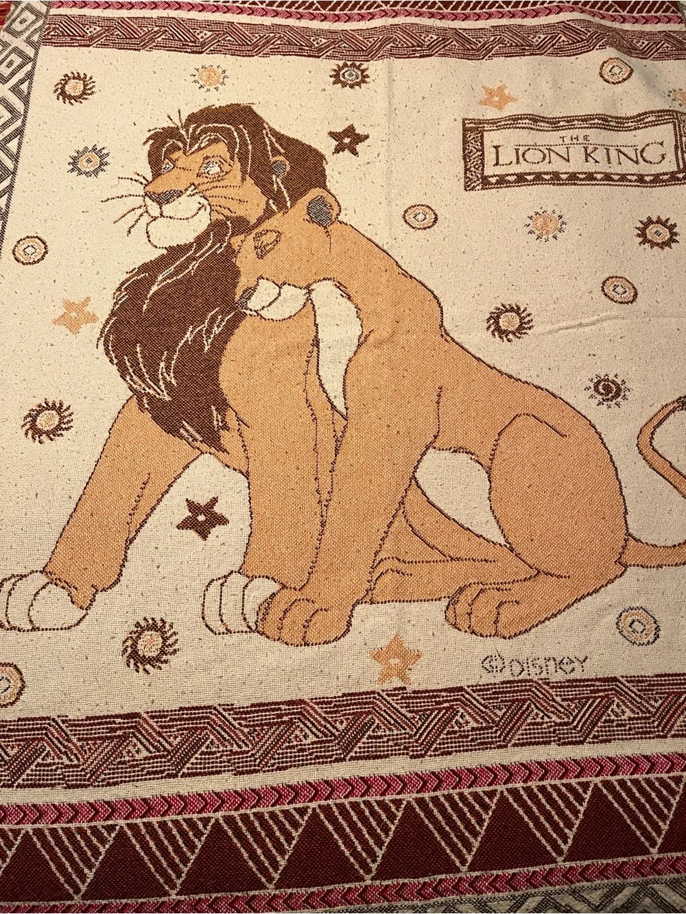 Beacon Disney Lion King Woven Throw Blanket - Tan, Brown & Cream
